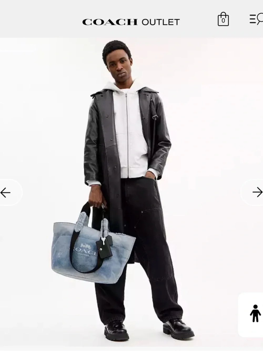 Coach Denim Tote with Black Straps Brand new